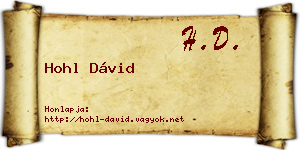 Hohl Dávid névjegykártya