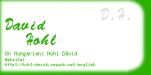 david hohl business card